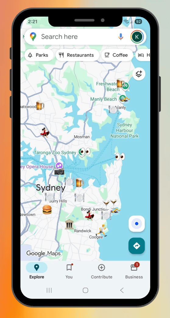 WanderList experience on mobile